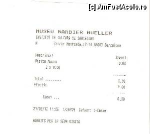 [P22] Biletele de la intrarea in Muzeul Barbier-Mueller, gratis cu Barcelona Card » foto by Muffin2009*
 - 
<span class="allrVoted glyphicon glyphicon-heart hidden" id="av350100"></span>
<a class="m-l-10 hidden" id="sv350100" onclick="voting_Foto_DelVot(,350100,12198)" role="button">șterge vot <span class="glyphicon glyphicon-remove"></span></a>
<a id="v9350100" class=" c-red"  onclick="voting_Foto_SetVot(350100)" role="button"><span class="glyphicon glyphicon-heart-empty"></span> <b>LIKE</b> = Votează poza</a> <img class="hidden"  id="f350100W9" src="/imagini/loader.gif" border="0" /><span class="AjErrMes hidden" id="e350100ErM"></span>