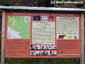 [P01] Panoul de la intrarea în Rezervația naturală ”Muntele Goru” » foto by Yersinia Pestis
 - 
<span class="allrVoted glyphicon glyphicon-heart hidden" id="av579251"></span>
<a class="m-l-10 hidden" id="sv579251" onclick="voting_Foto_DelVot(,579251,13521)" role="button">șterge vot <span class="glyphicon glyphicon-remove"></span></a>
<a id="v9579251" class=" c-red"  onclick="voting_Foto_SetVot(579251)" role="button"><span class="glyphicon glyphicon-heart-empty"></span> <b>LIKE</b> = Votează poza</a> <img class="hidden"  id="f579251W9" src="/imagini/loader.gif" border="0" /><span class="AjErrMes hidden" id="e579251ErM"></span>