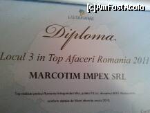 [P19] Restaurant Perla Ardealului - Ciucea : una din diplomele primite de firma ce administrează localul. » foto by creivean
 - 
<span class="allrVoted glyphicon glyphicon-heart hidden" id="av282993"></span>
<a class="m-l-10 hidden" id="sv282993" onclick="voting_Foto_DelVot(,282993,19697)" role="button">șterge vot <span class="glyphicon glyphicon-remove"></span></a>
<a id="v9282993" class=" c-red"  onclick="voting_Foto_SetVot(282993)" role="button"><span class="glyphicon glyphicon-heart-empty"></span> <b>LIKE</b> = Votează poza</a> <img class="hidden"  id="f282993W9" src="/imagini/loader.gif" border="0" /><span class="AjErrMes hidden" id="e282993ErM"></span>